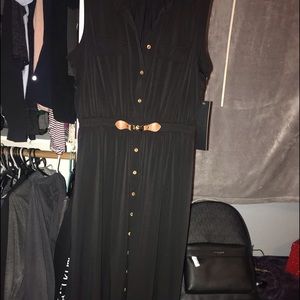 Black collared dress